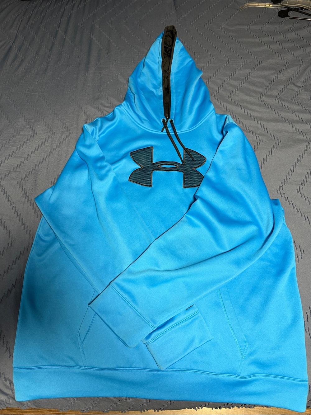 Under Armour Bright Blue Pullover Hoodie with Black Logo